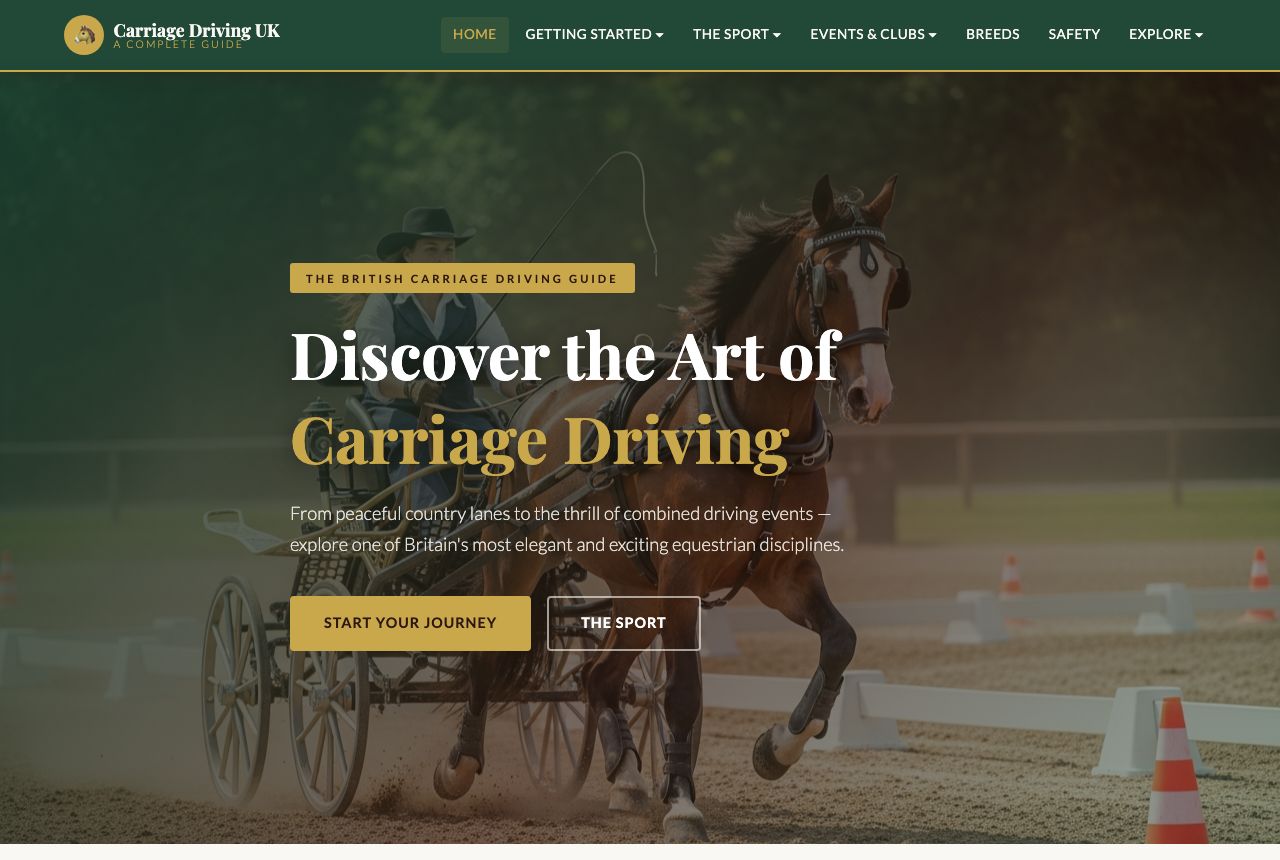 Carriage Driving UK homepage screenshot