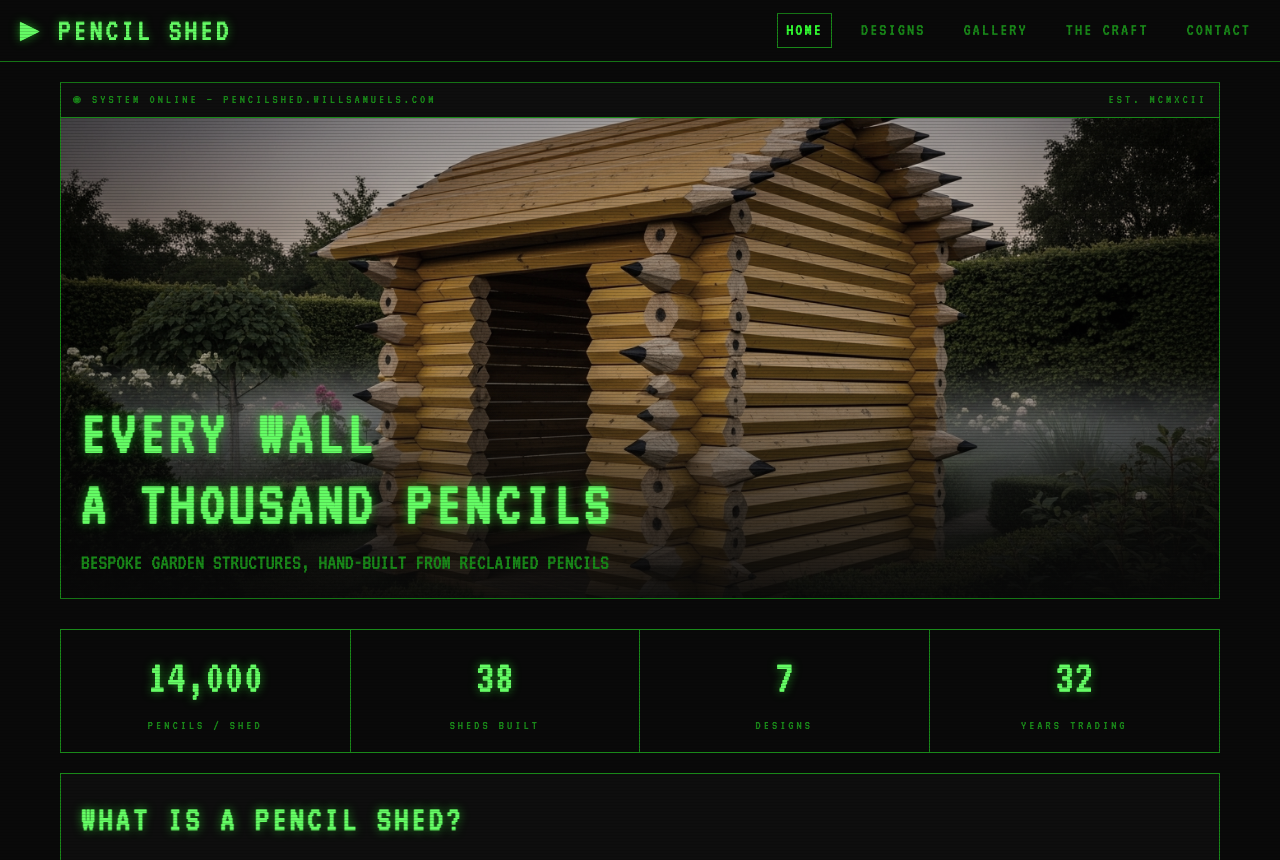 Pencil Shed homepage screenshot
